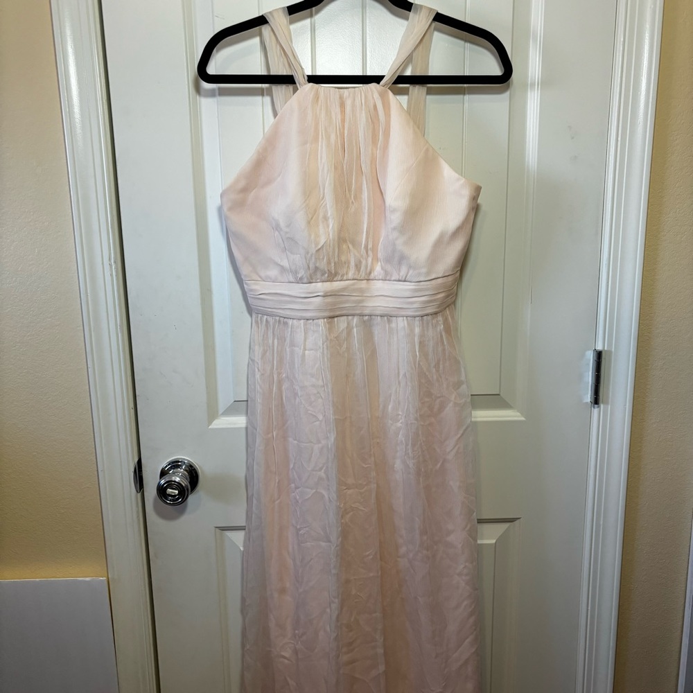 Gown from Amsale in Bellini Crinkle Chiffon 100% Silk Size 10